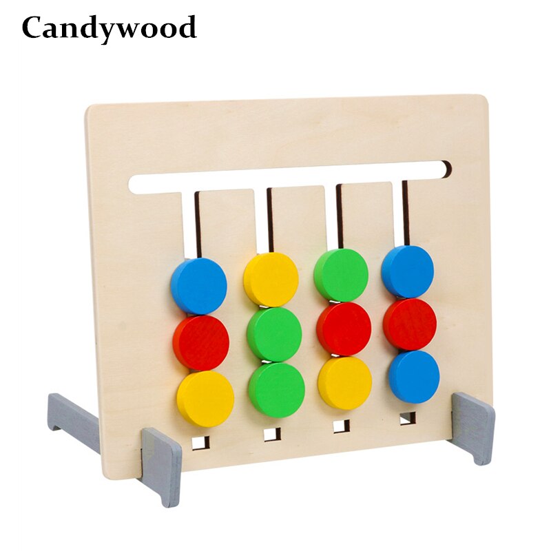 Double-Sided Color Match Game — Montessori Wooden Fruit & Color Pairing Board