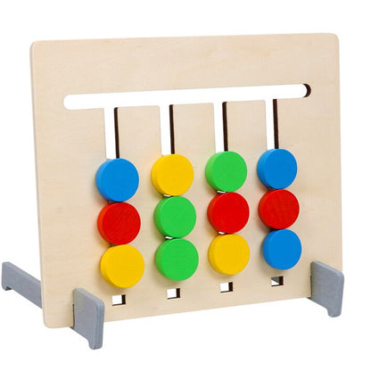 Double-Sided Color Match Game — Montessori Wooden Fruit & Color Pairing Board