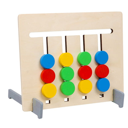 Double-Sided Color Match Game — Montessori Wooden Fruit & Color Pairing Board