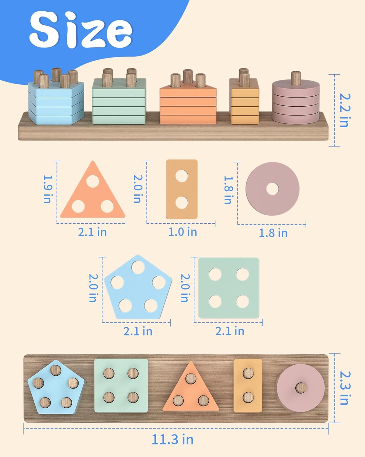 The Bright Cub’s Montessori Shape Sorting Toy for Toddlers