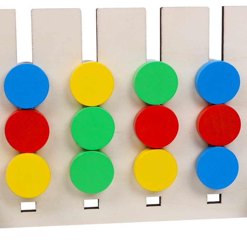 Double-Sided Color Match Game — Montessori Wooden Fruit & Color Pairing Board