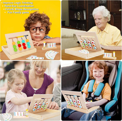 Double-Sided Color Match Game — Montessori Wooden Fruit & Color Pairing Board