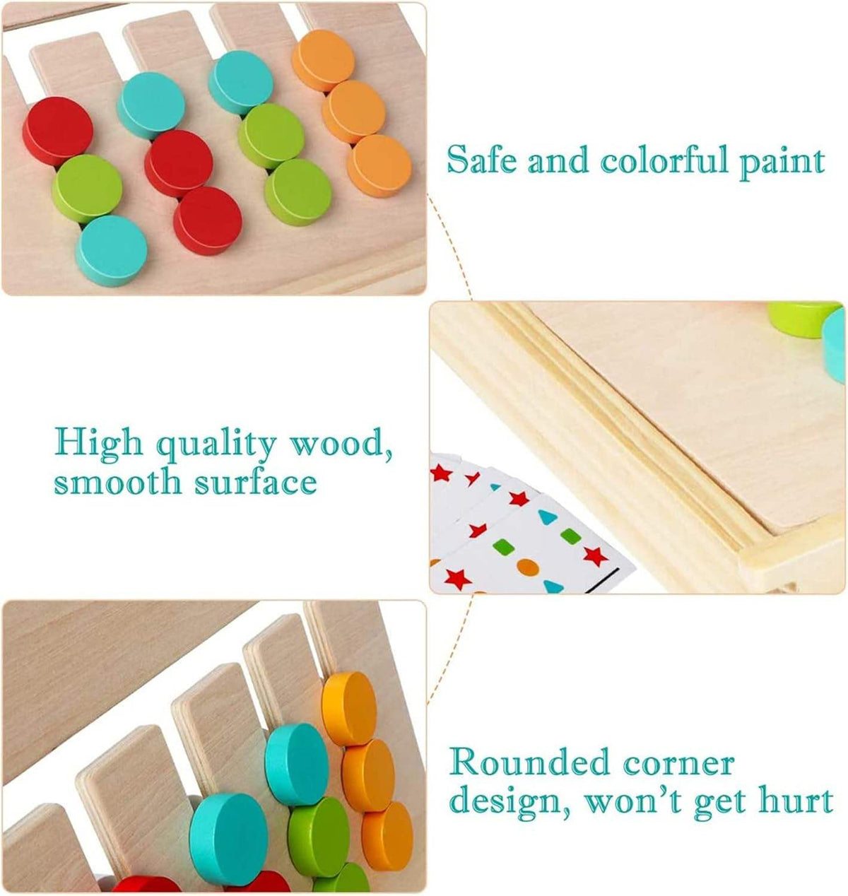 Double-Sided Color Match Game — Montessori Wooden Fruit & Color Pairing Board