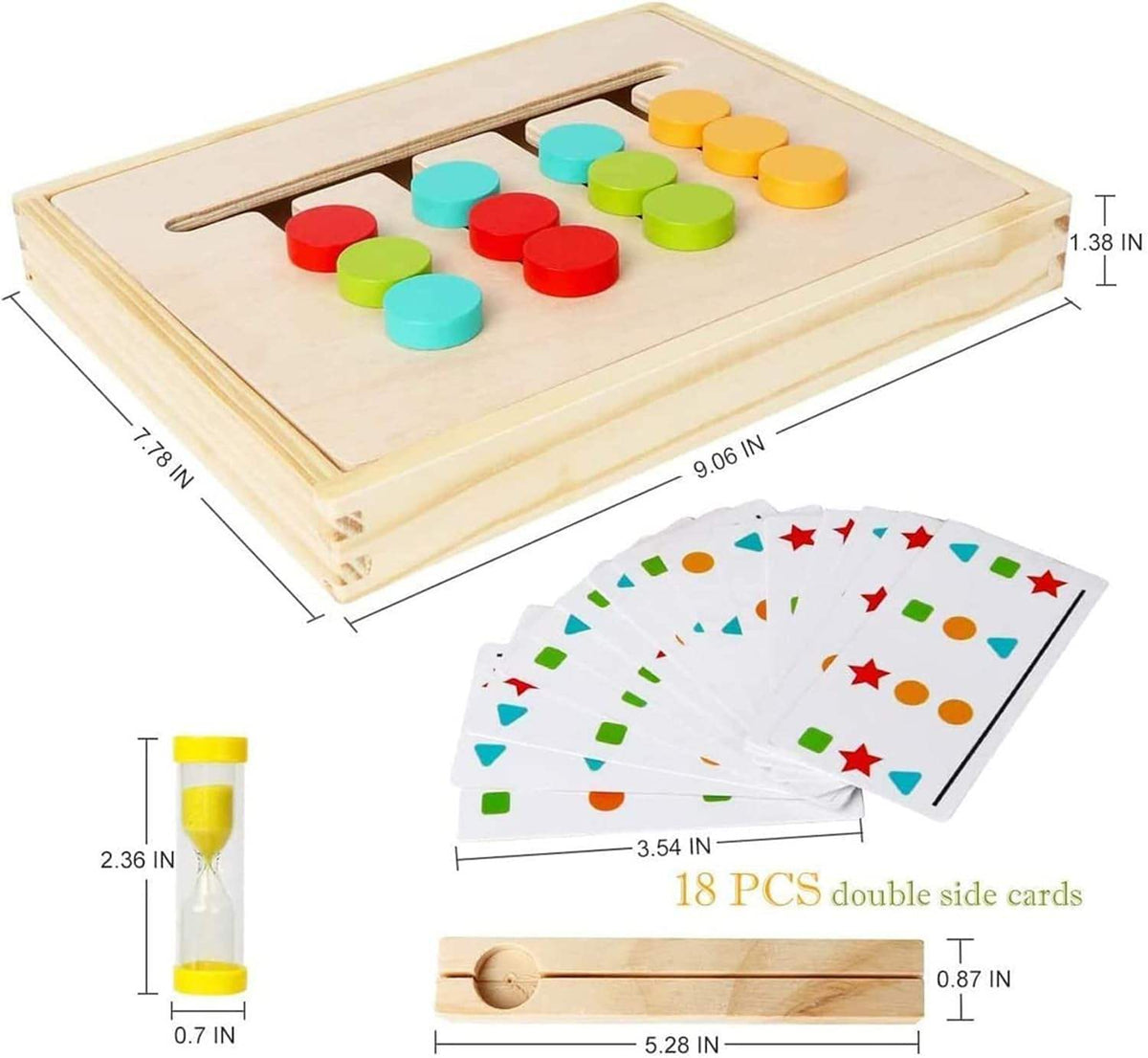 Double-Sided Color Match Game — Montessori Wooden Fruit & Color Pairing Board