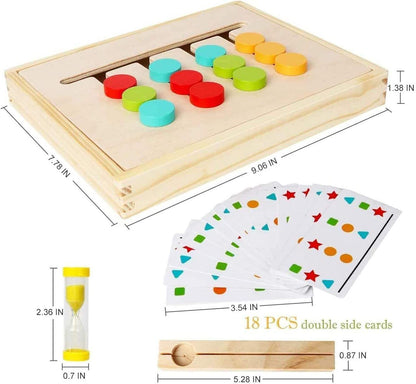 Double-Sided Color Match Game — Montessori Wooden Fruit & Color Pairing Board