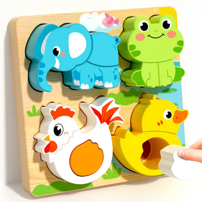 The Bright Cub Wooden Learning Puzzles — Letters, Numbers, Shapes & Animals